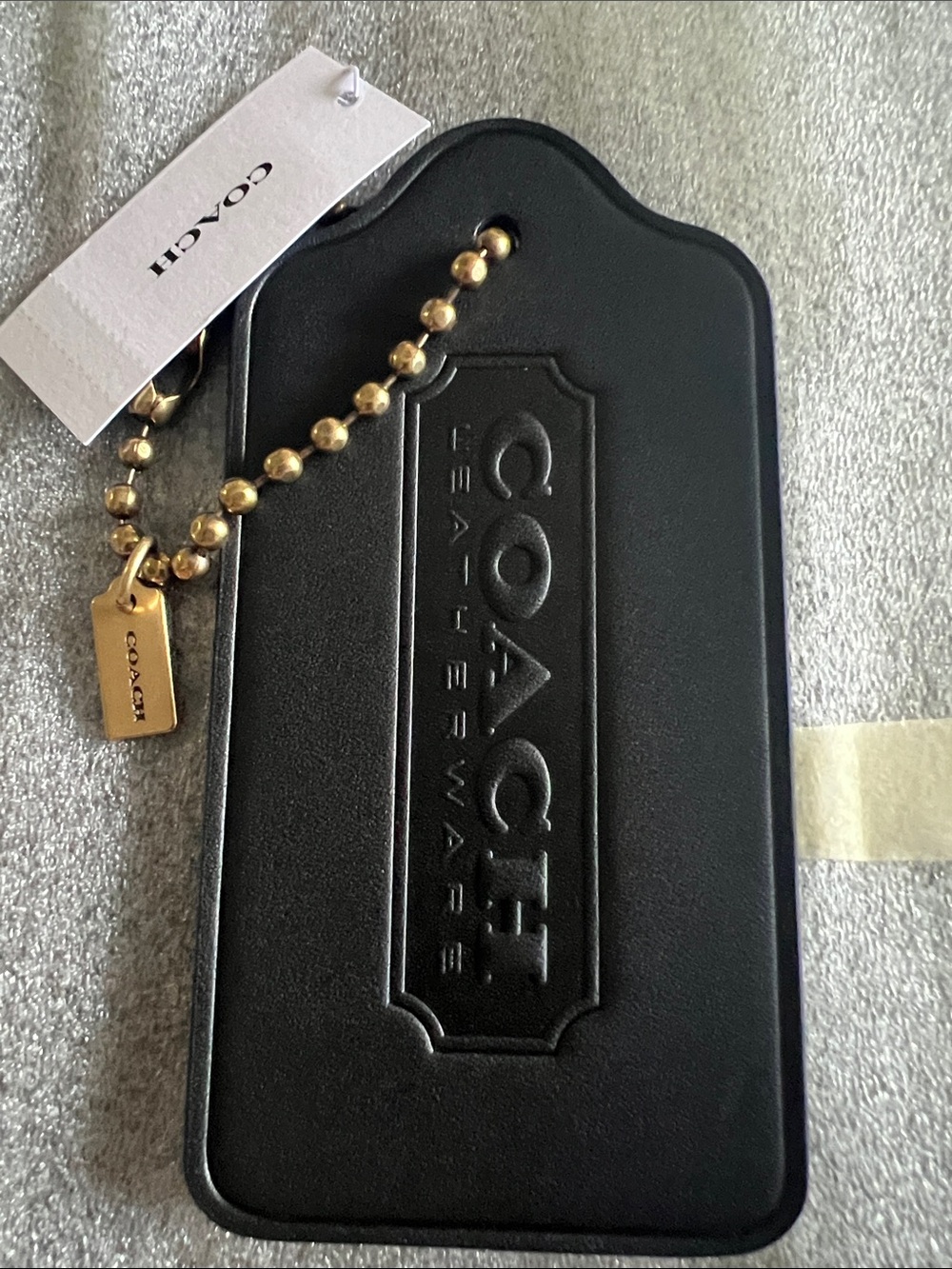Coach oversized hangtag bag charm black. NWT